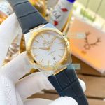 Copy Omega Constellation Gents' 39MM Watch White Dial Yellow Gold Bezel